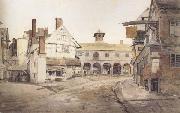 Cornelius Varley Ross Market Place,Herefordshire a sketch on the spot (mk47) oil on canvas